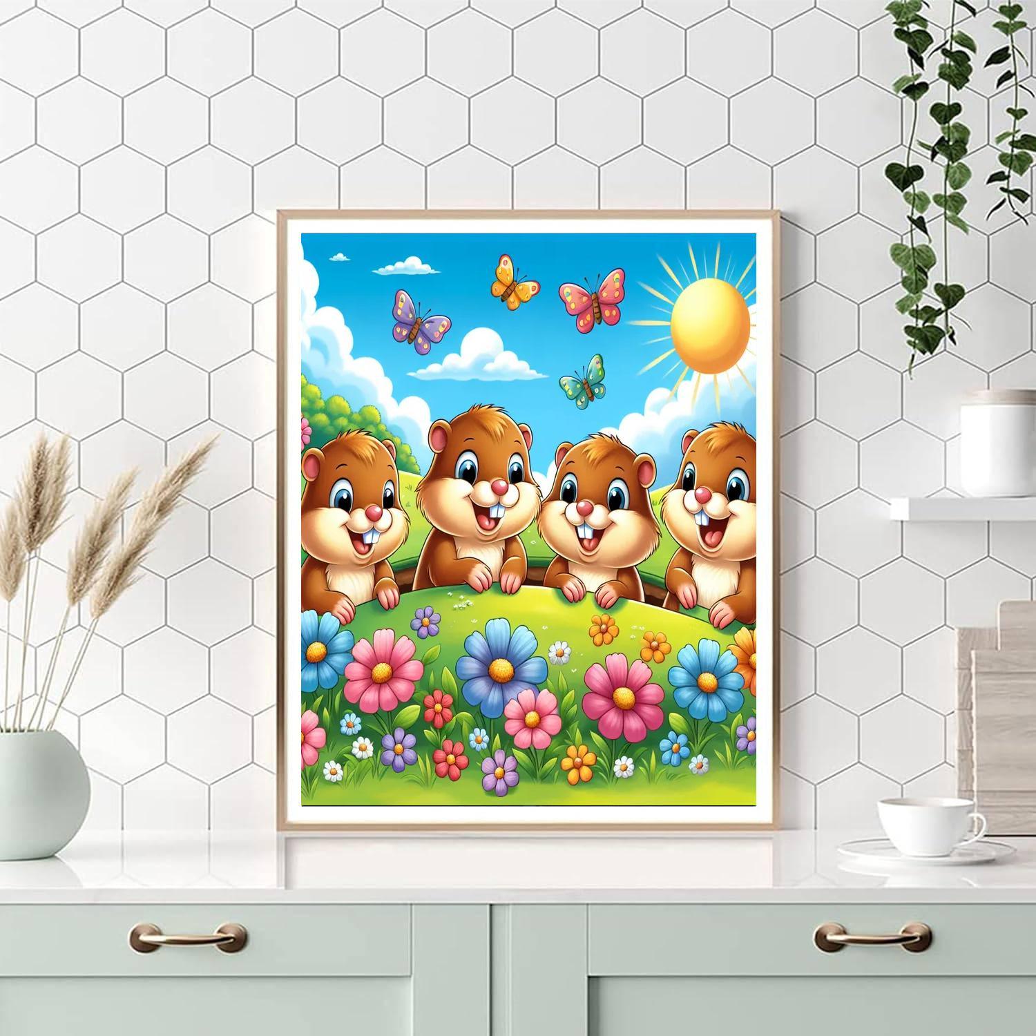 Giggling Gophers Paint By Numbers Art