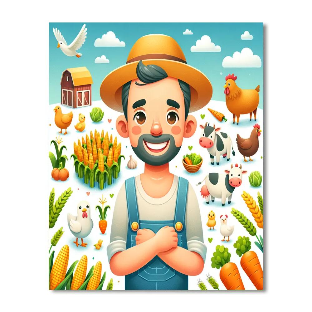Joyful Farmer Numbered Painting Kits