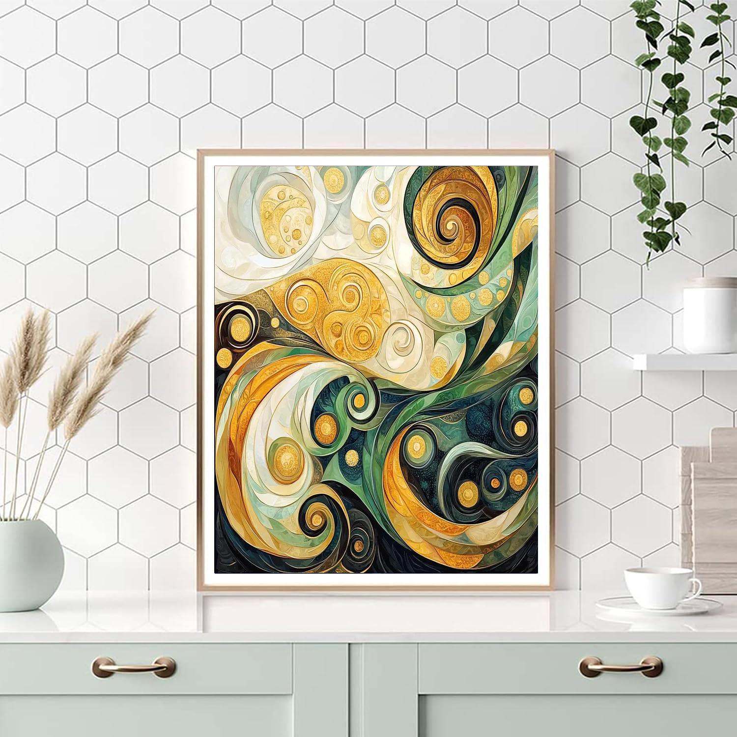 Gustav Klimt Inspired Elegant Swirls  Paint By Numbers Kits
