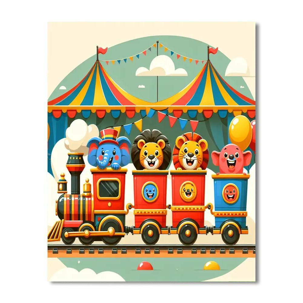 Joyful Circus Train Paint By Number