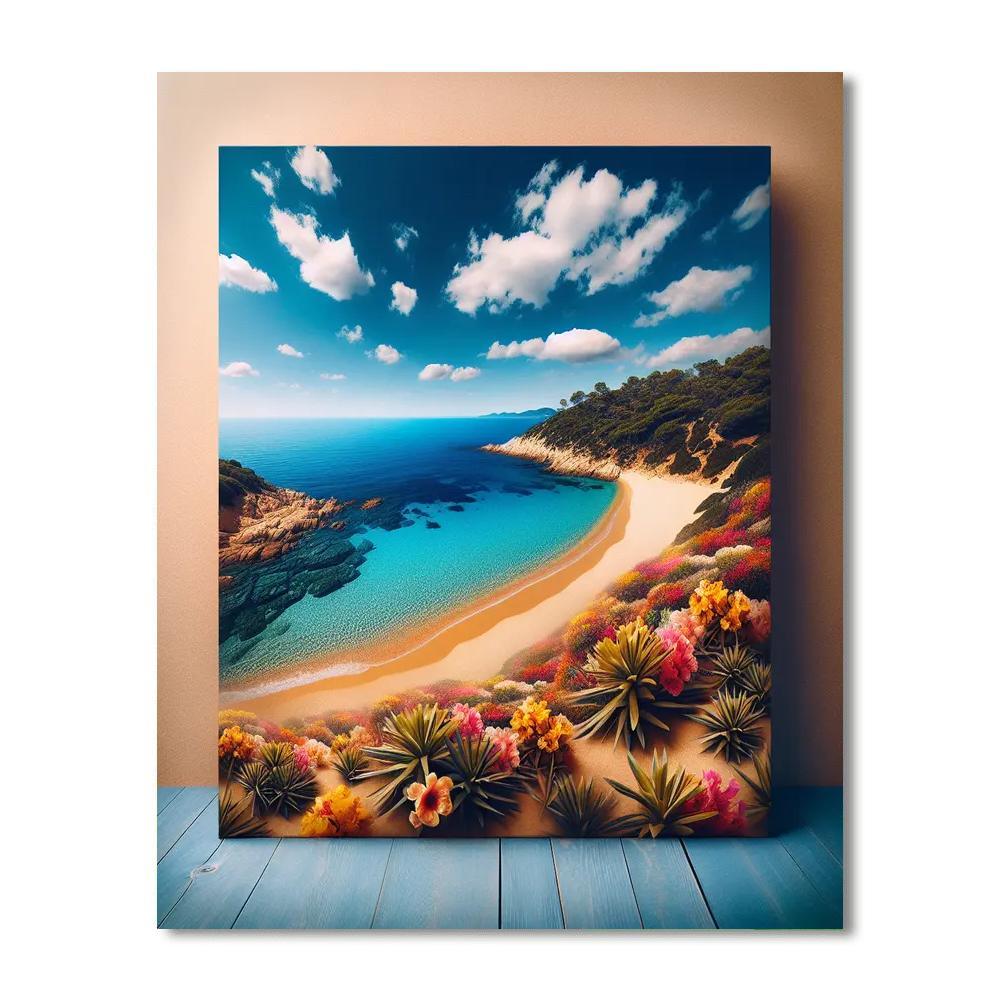 Mediterranean Coastline Bliss Number Painting