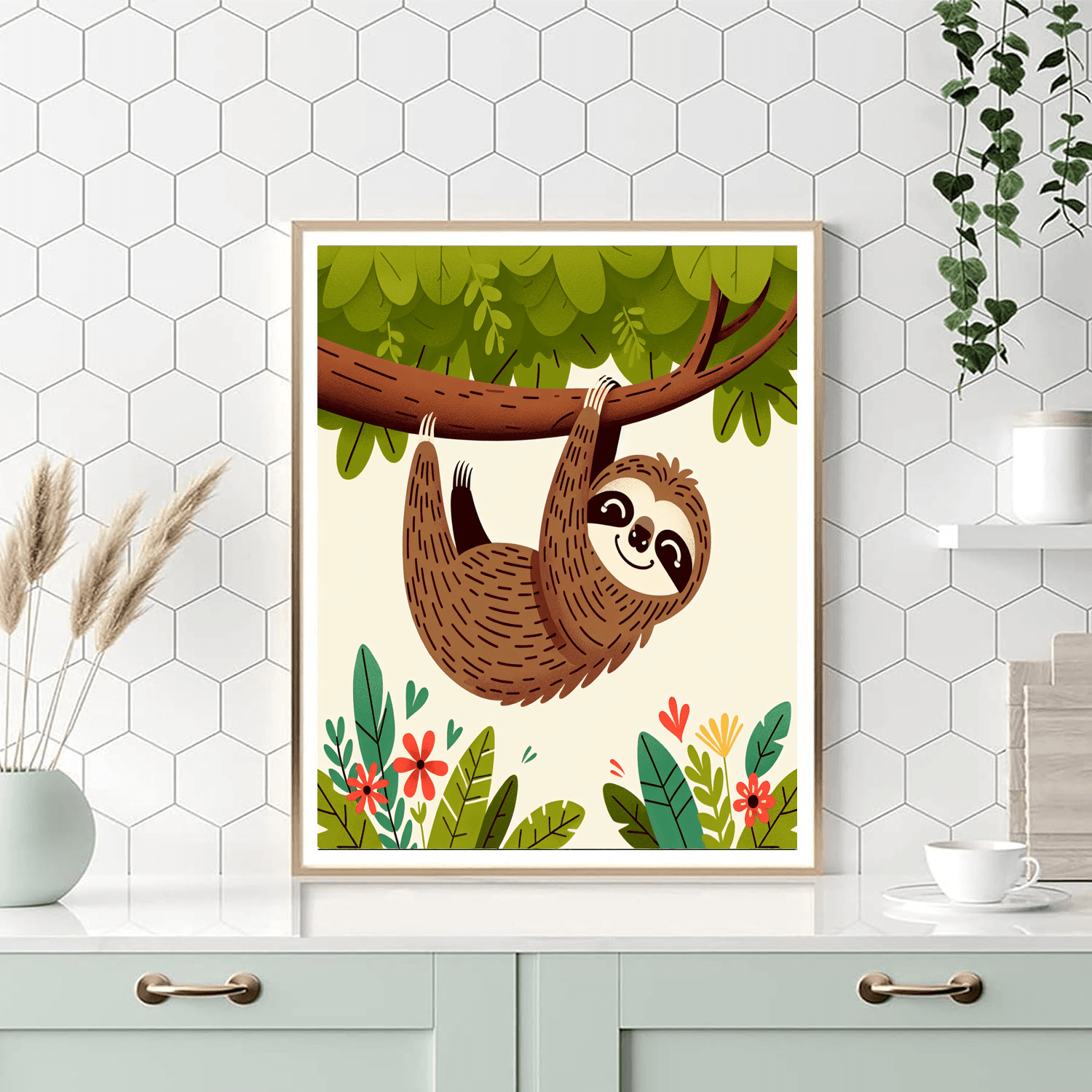 Friendly Sloth Paint By Numbers Art