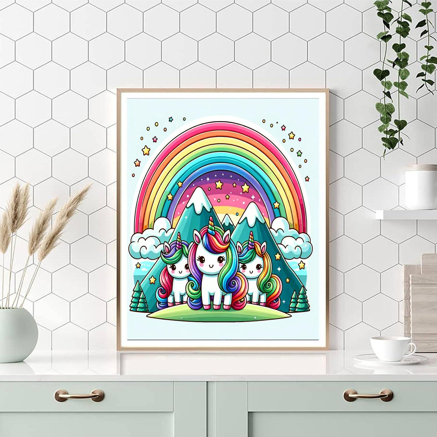 Magical Mountain Unicorns Numbered Painting Kits