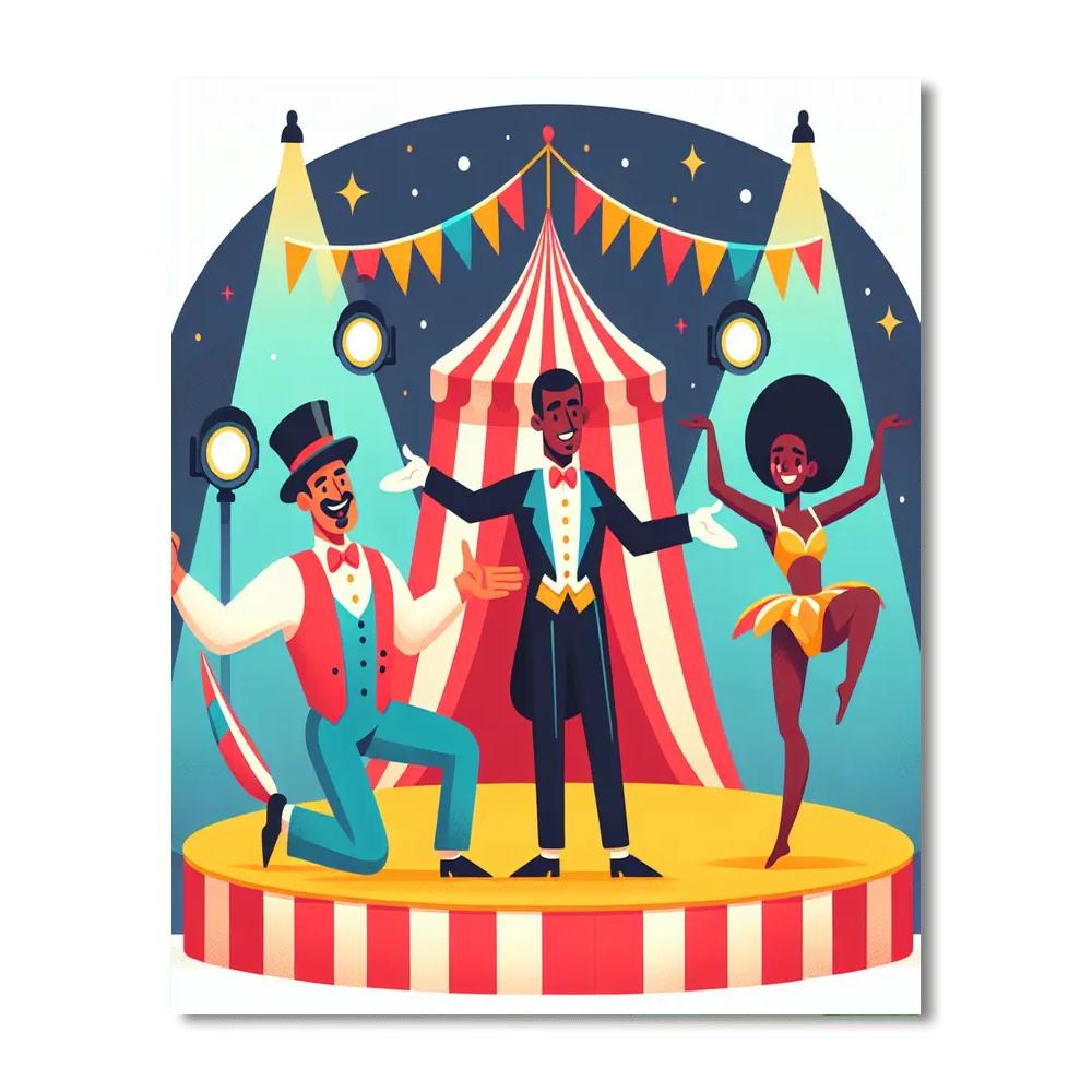 Circus Ringmaster Spectacle DIY Paint By Numbers