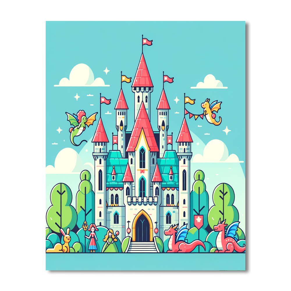 Fantasy Fairy Tale Castle Number Painting