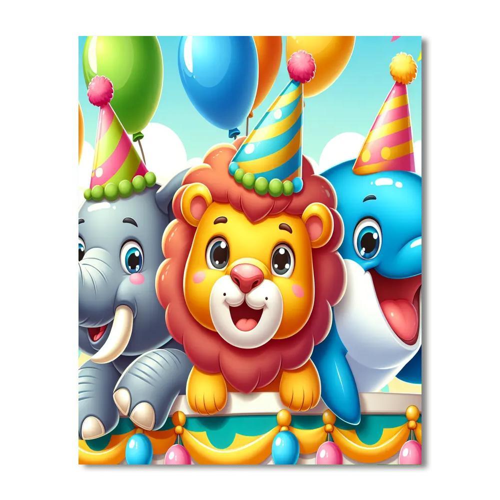 Animal Parade Party Painting Number Kit