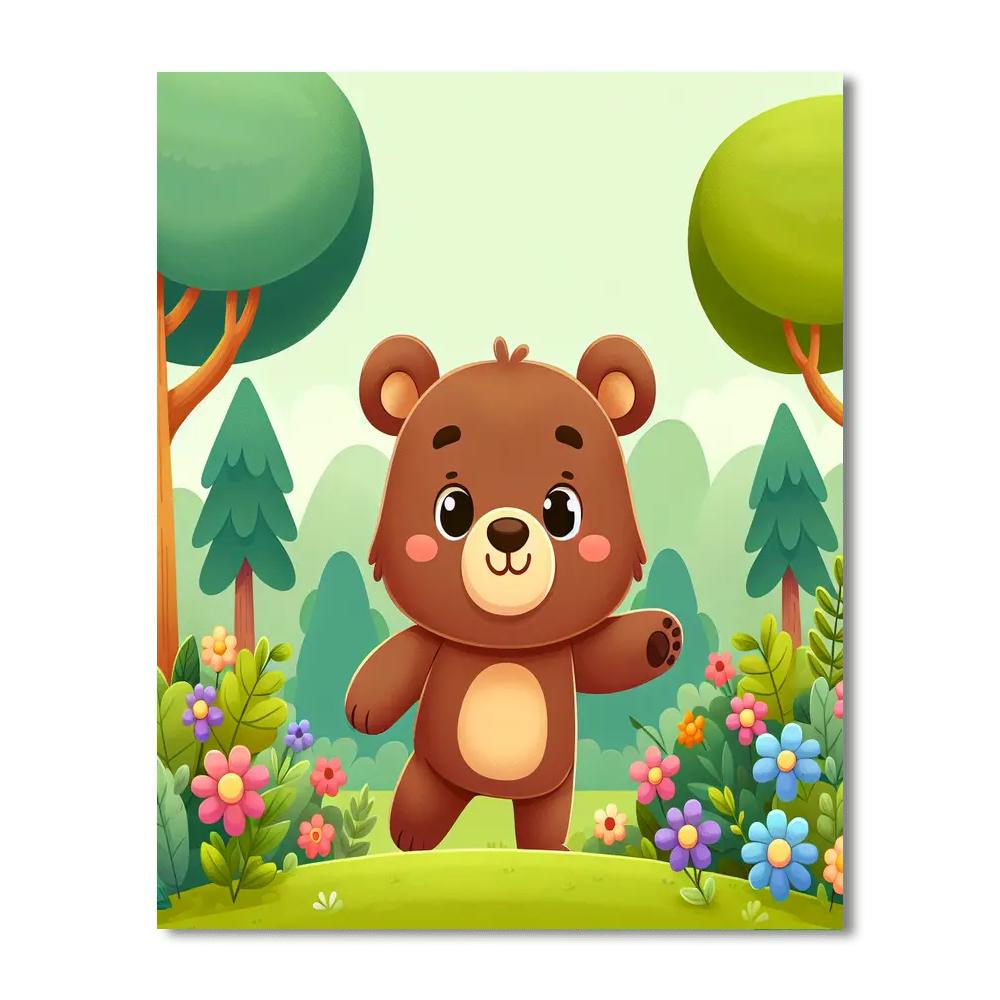 Curious Bear Cub Painting By Numbers Kit