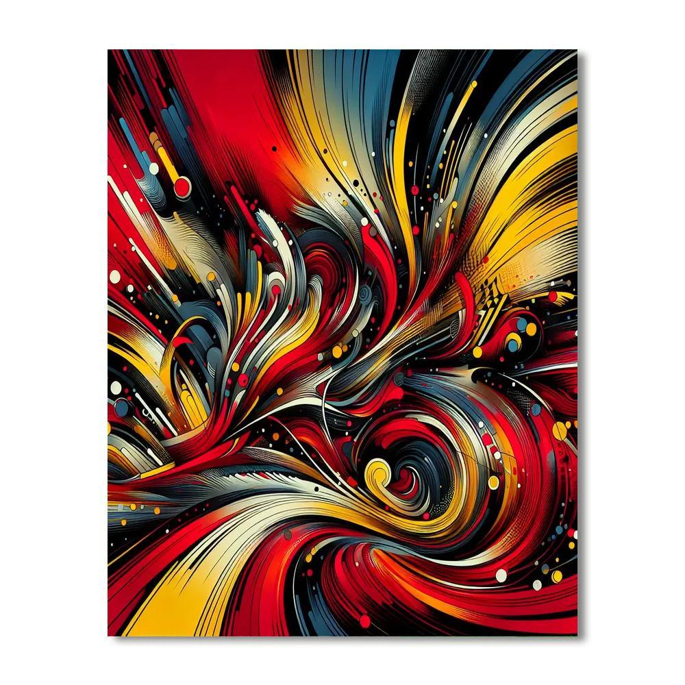 Abstract Energy Burst Paint By Color