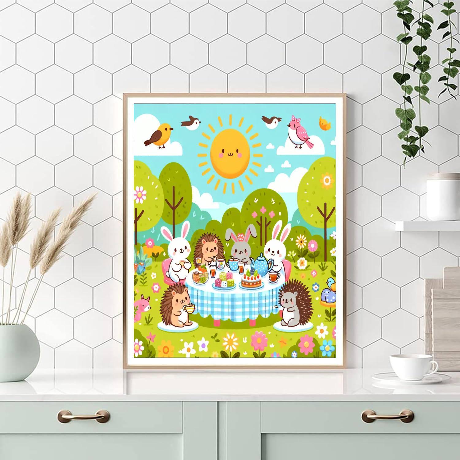 Animal Friends Tea Party Paint By Number