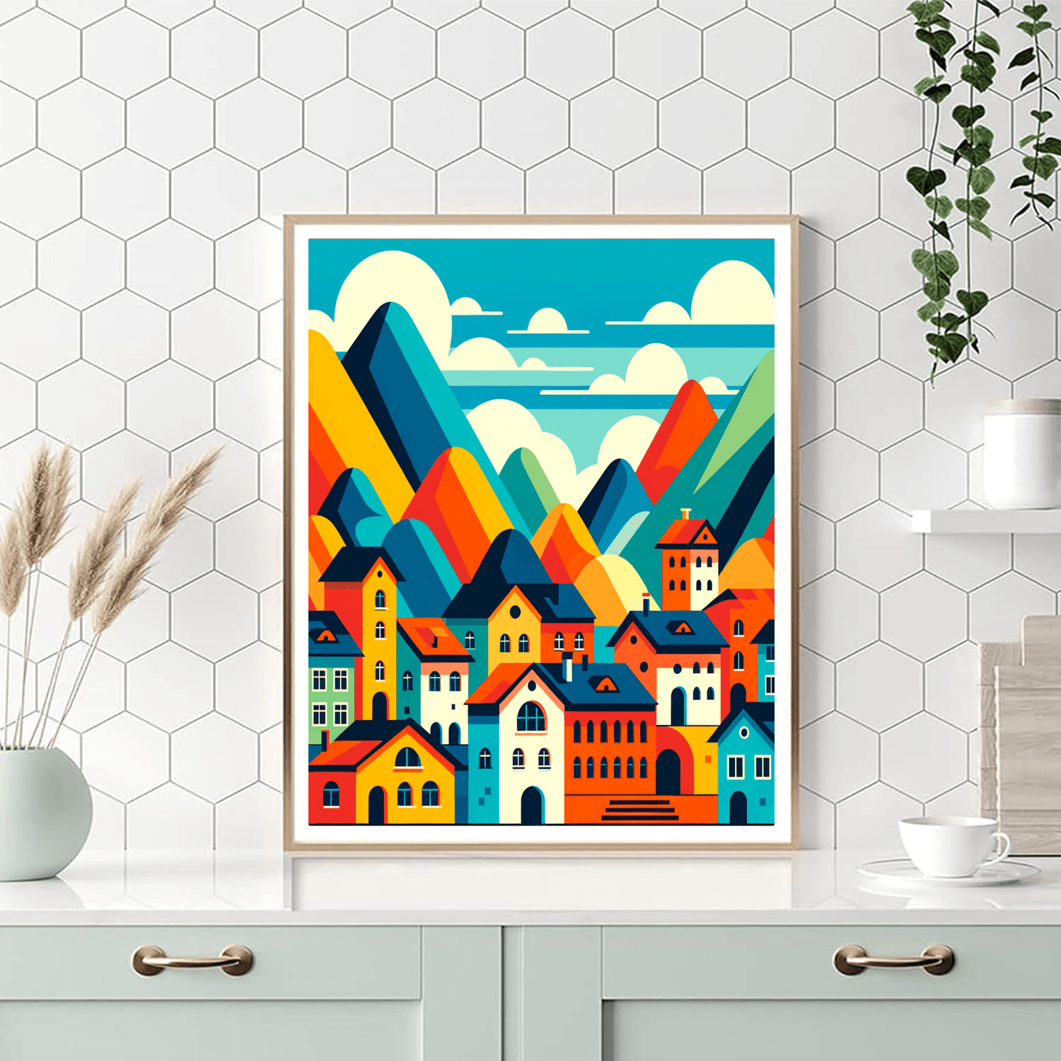 Mystical Mountain Village Paint By Numbers