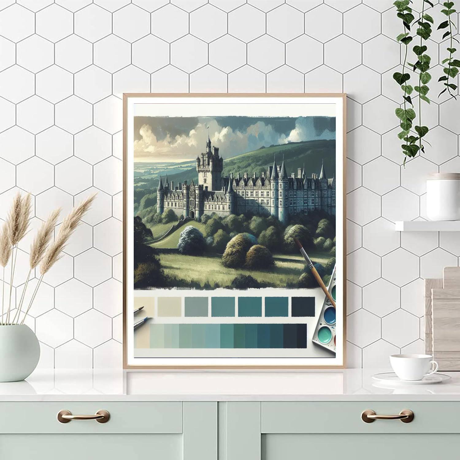 Historic Castle Grandeur Painting Number Kit