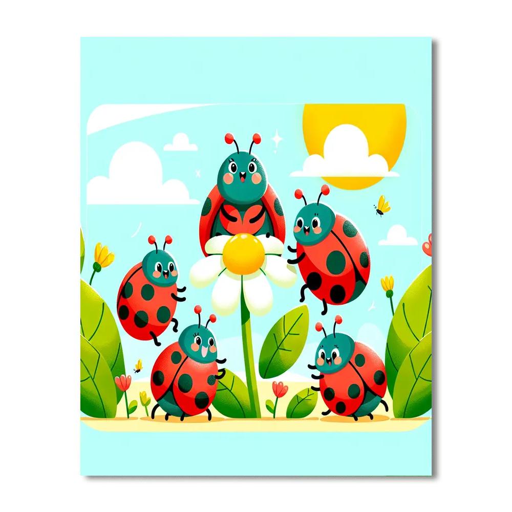 Giggling Ladybugs Numbered Painting Kits