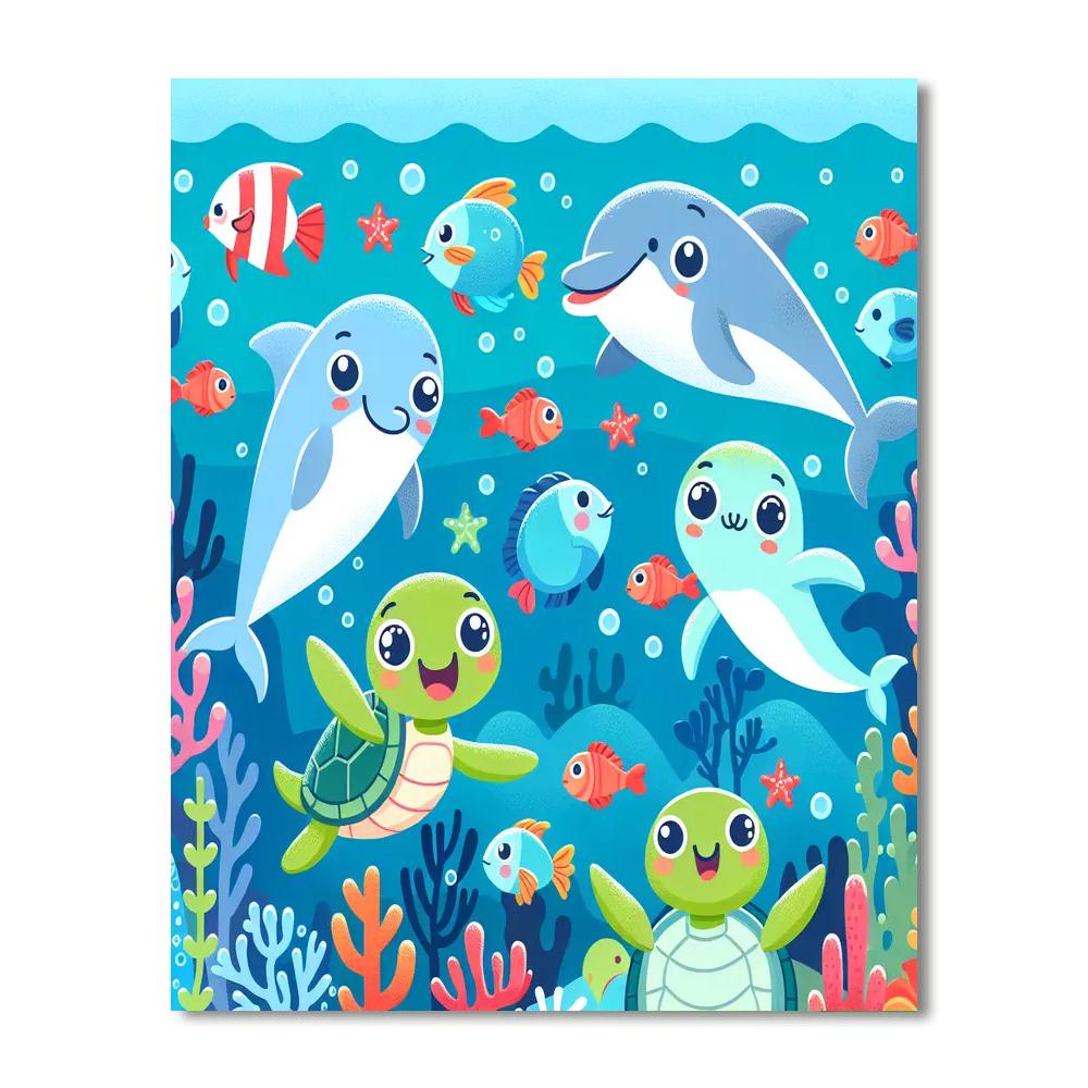 Adorable Ocean Life Paint By Numbers
