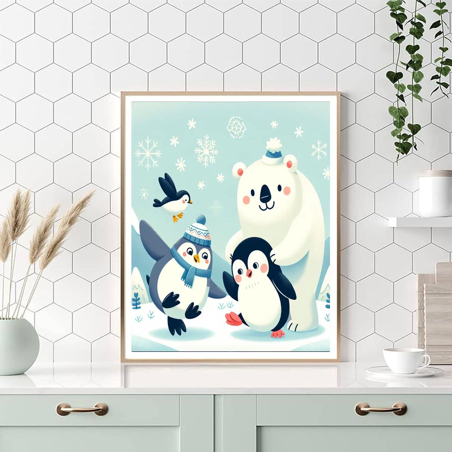 Winter Wonderland Creatures Painting Number Kit