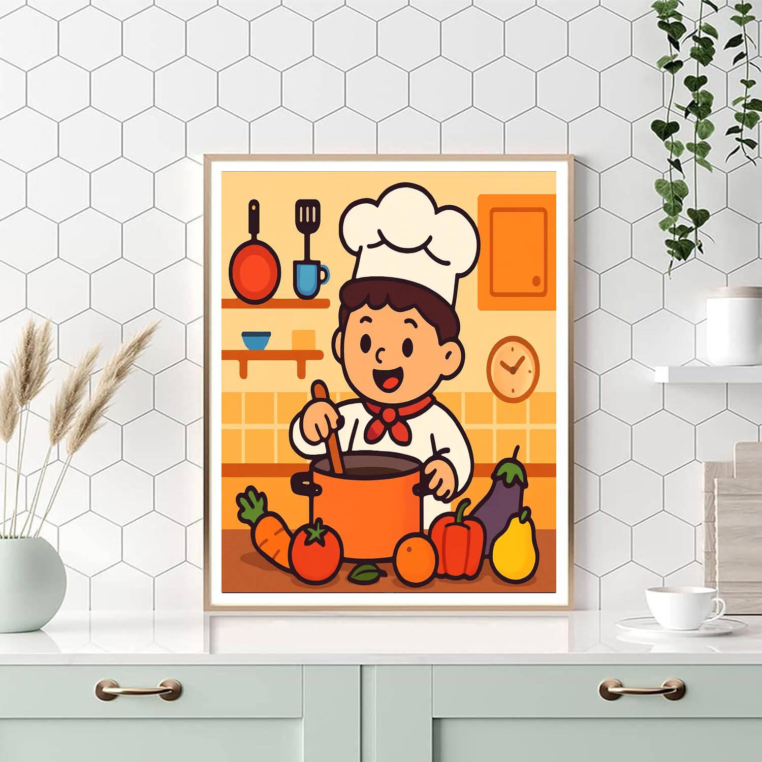 Little Chef Cooking Class Painting By Numbers Kit