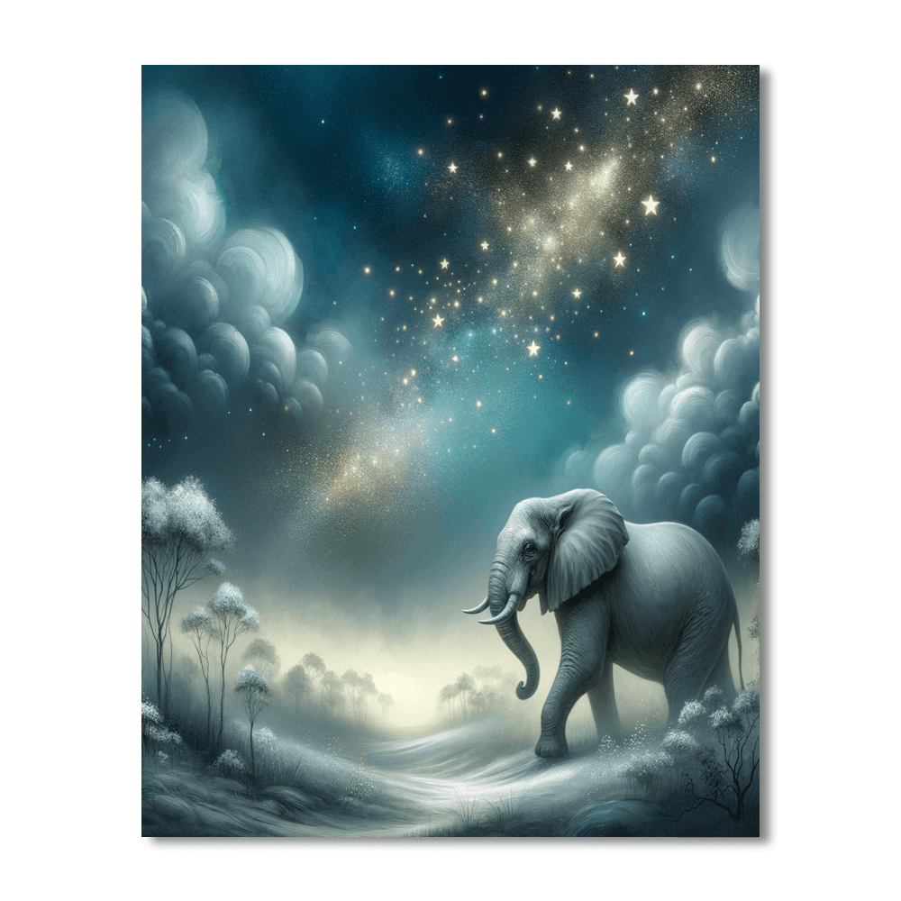Starlit Elephant Journey Numbered Painting Kits