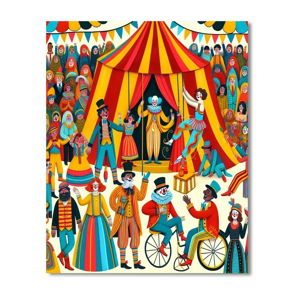 Playful Circus Performers Paint By Number