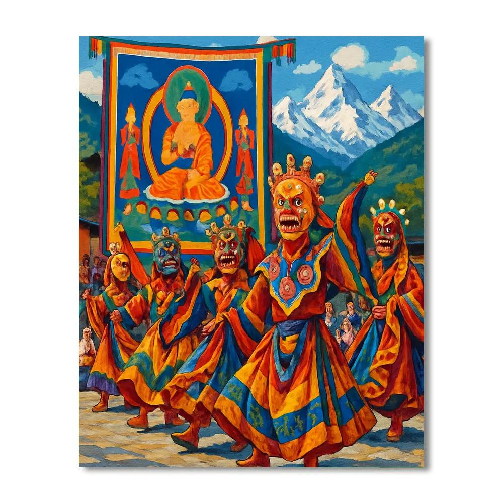 Paro Tsechu Festival - Bhutan DIY Paint By Numbers