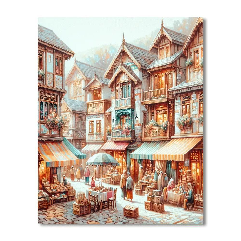 Artisan Village Street Numbered Painting Kits