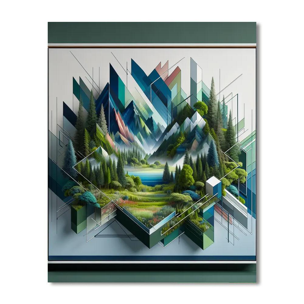 Geometric Nature Fusion Paint By Numbers Art