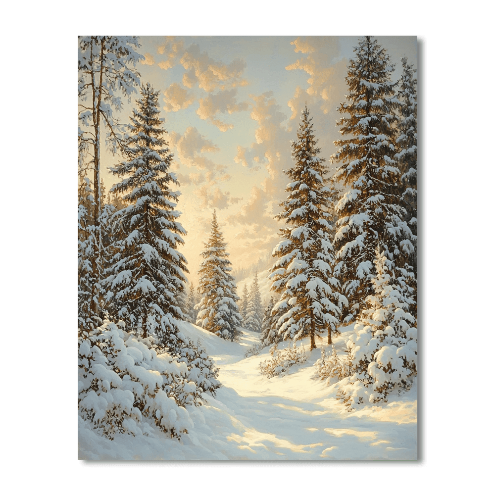 Caspar David Friedrich Inspired Winter Forest Retreat  Numbered Painting Kits