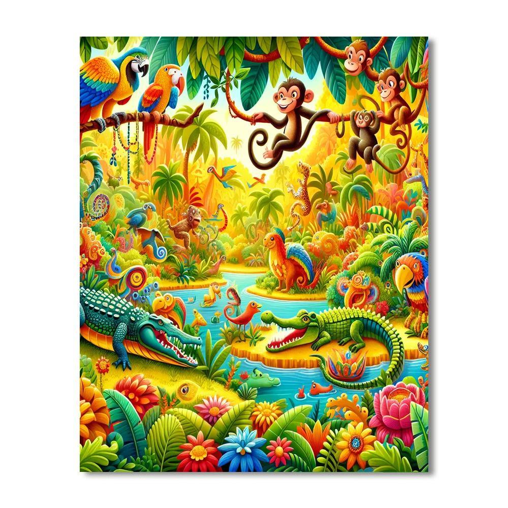 Quirky Animal Kingdom DIY Paint By Numbers