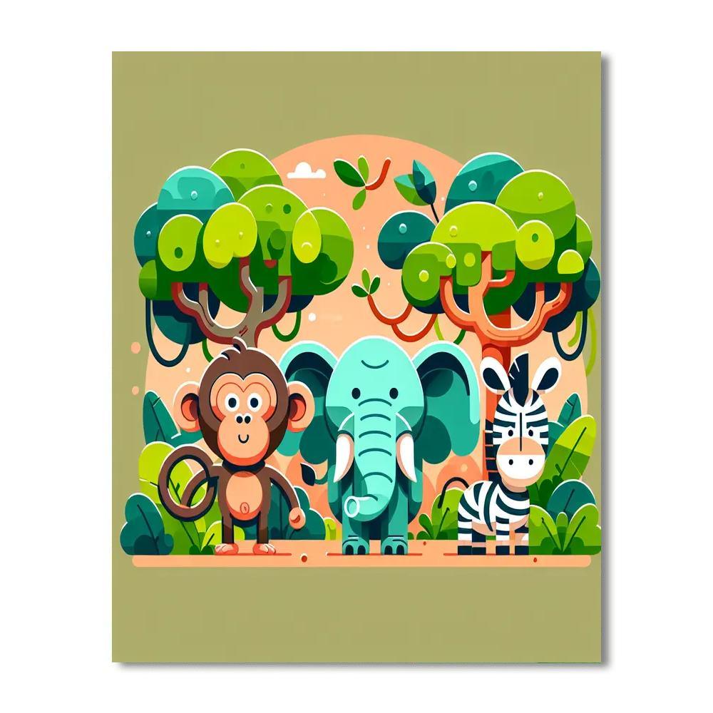 Silly Jungle Safari Paint By Number