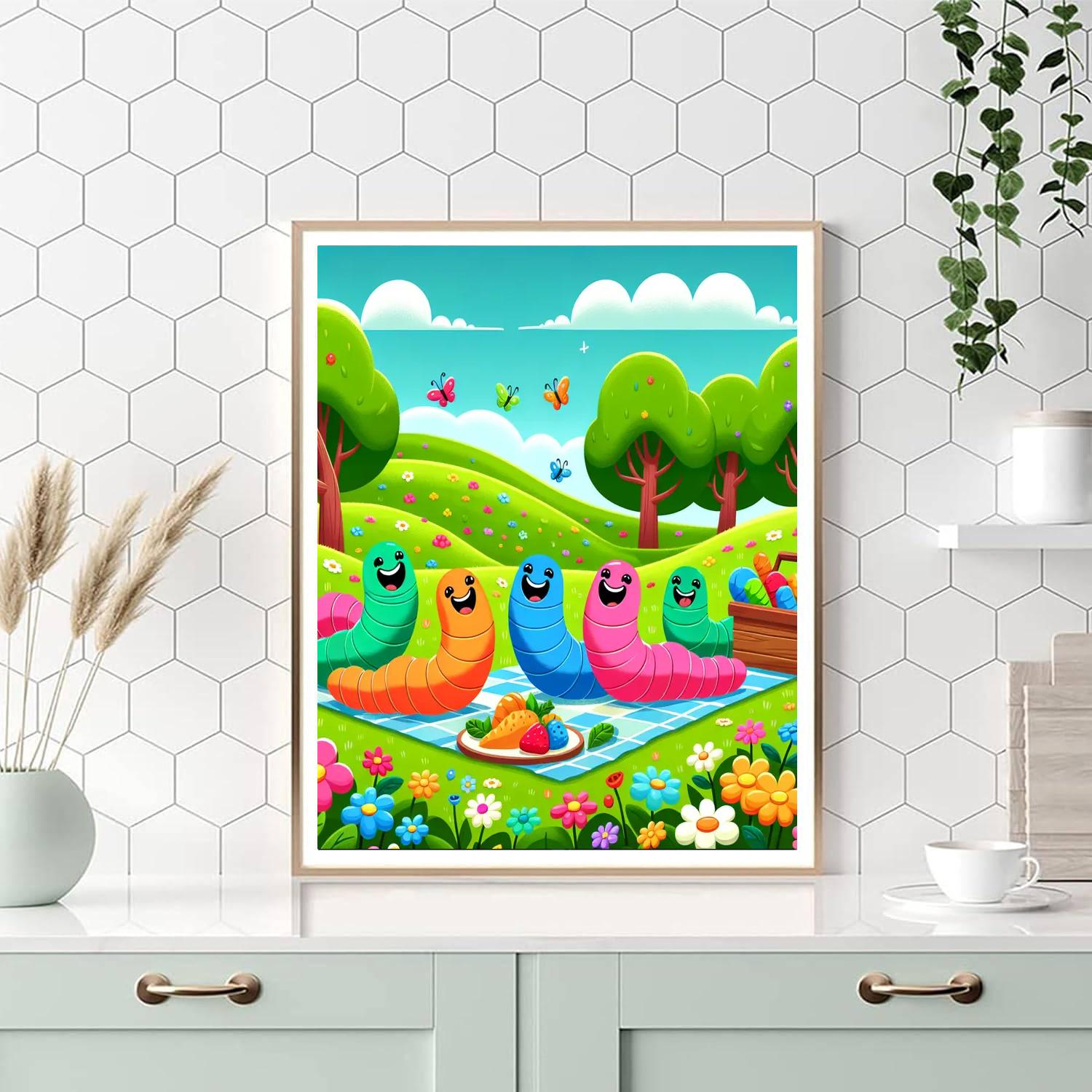 Wiggly Worm Picnic Numbered Painting Kits