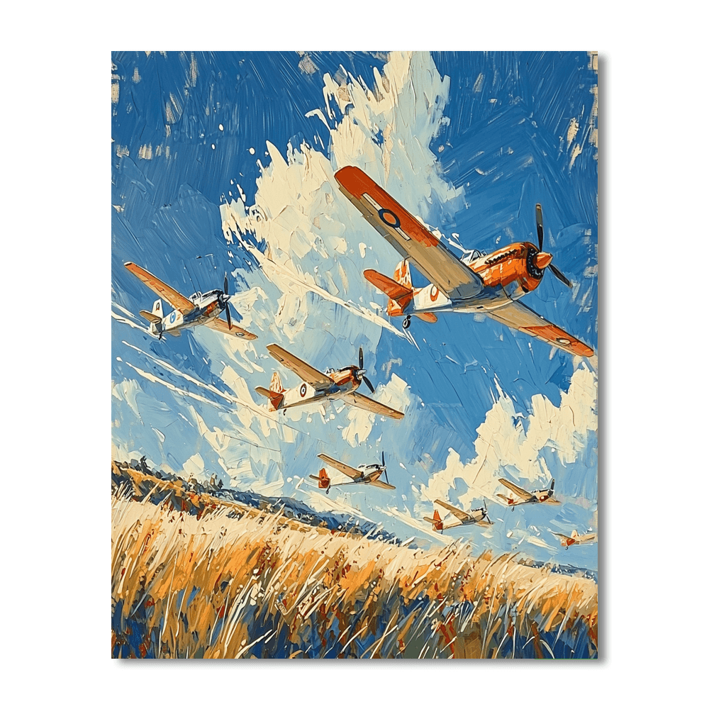 Charles E. Burchfield Inspired Golden Age Of Flight  Numbered Painting Kits