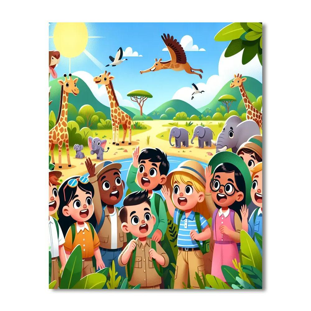 Colorful Animal Safari Paint By Numbers