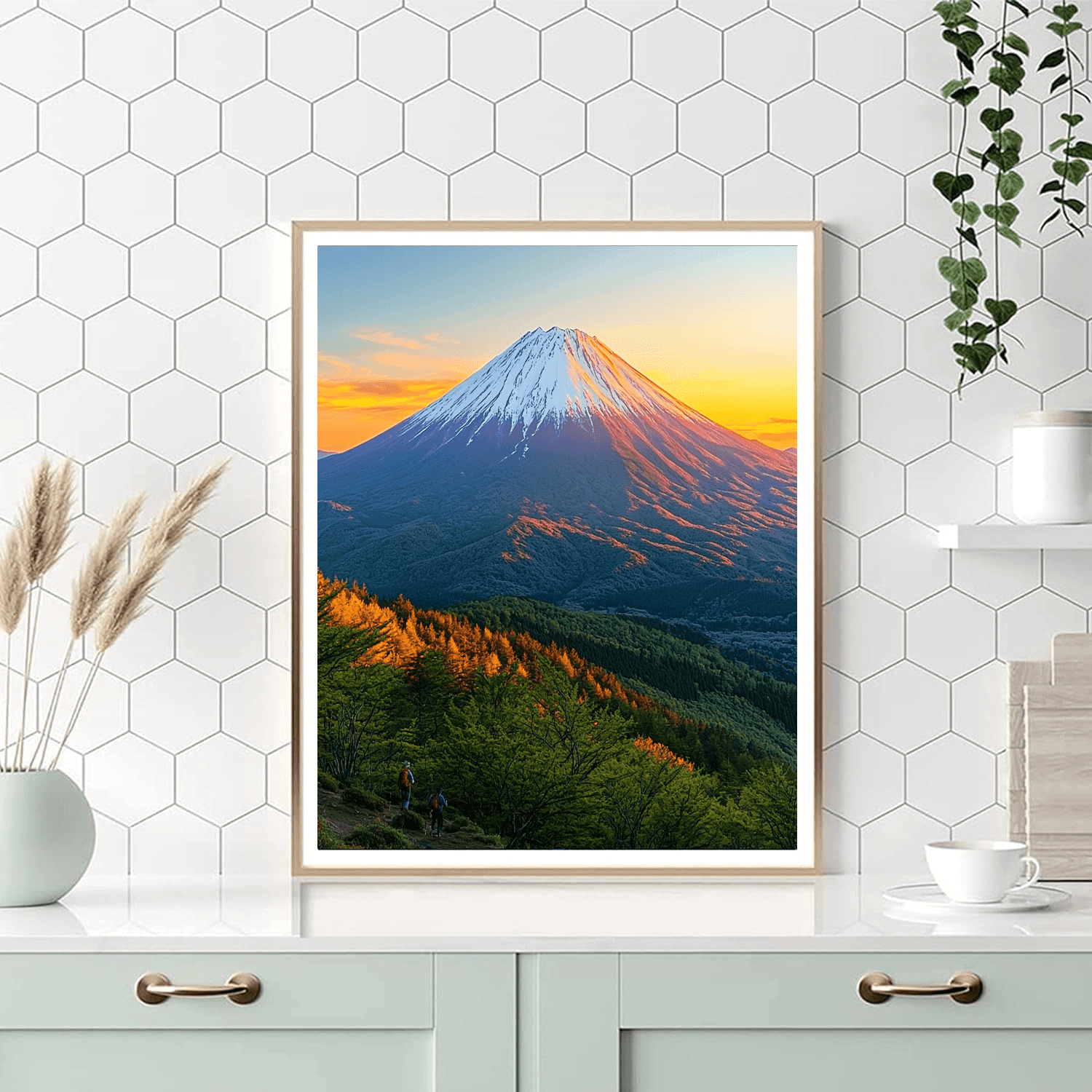 Climbing Mount Fuji - Japan Number Painting