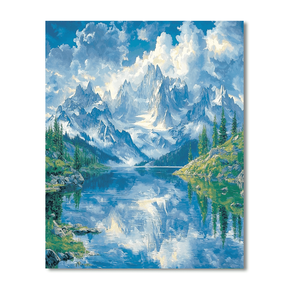 Albert Bierstadt Inspired Dynamic Mountain Vista  Paint By Numbers Kits