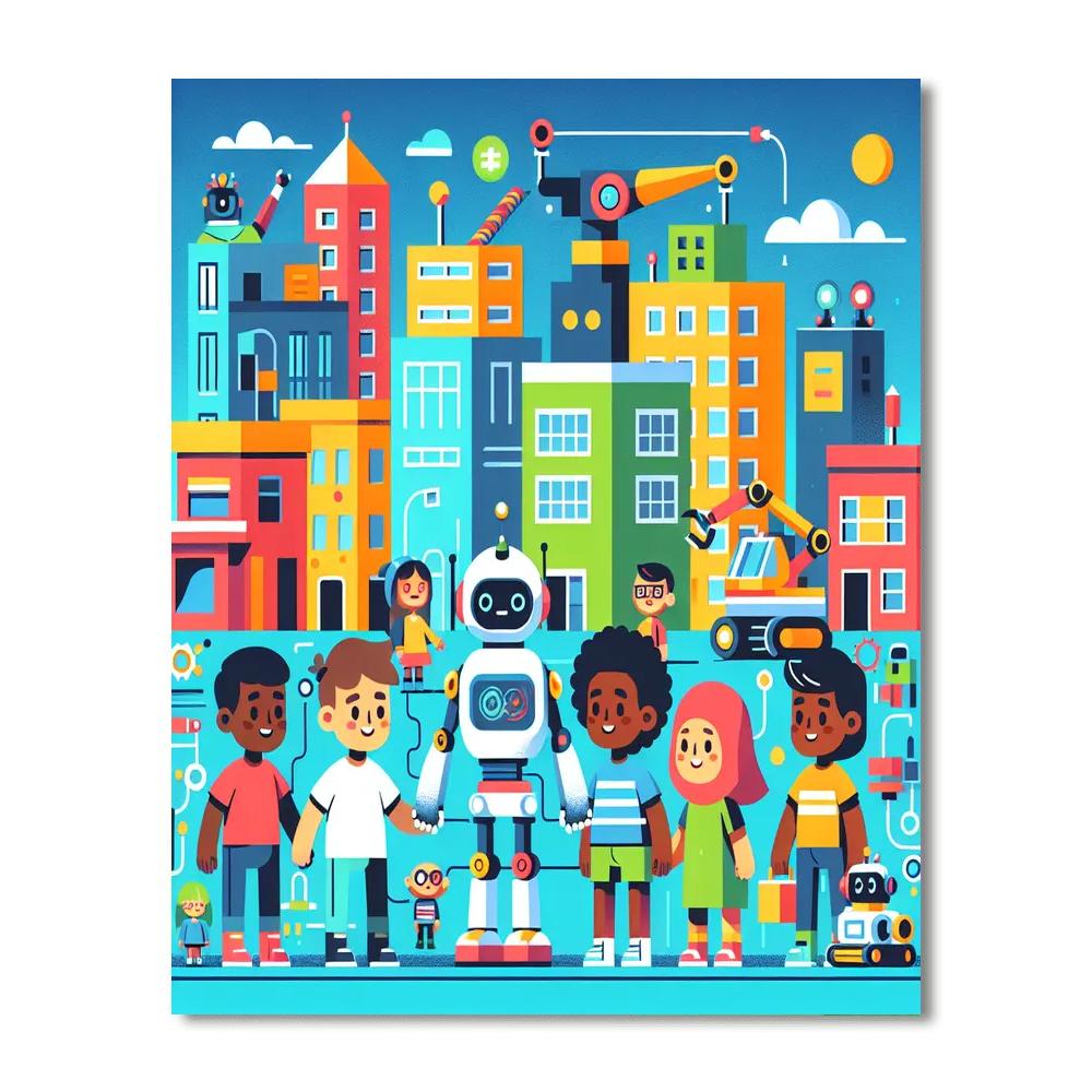 Robo-rescue Mission Paint By Numbers