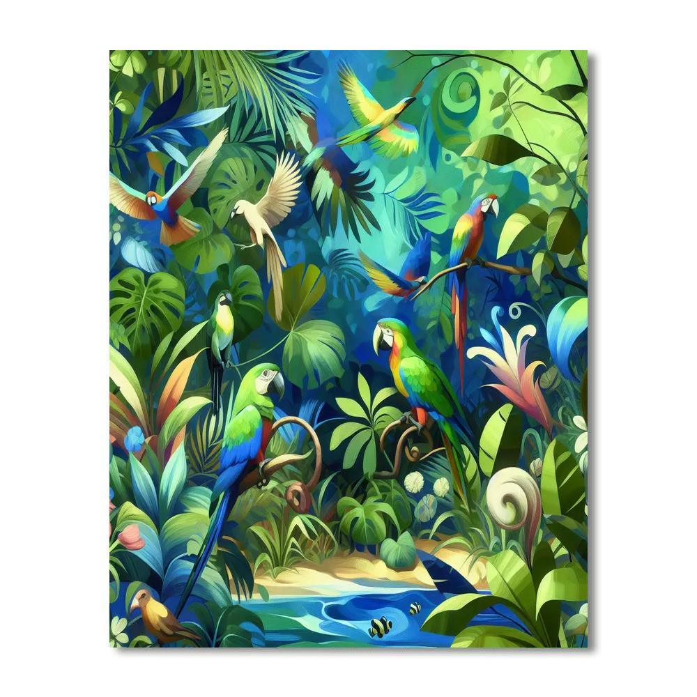 Colorful Rainforest Haven Paint By Color