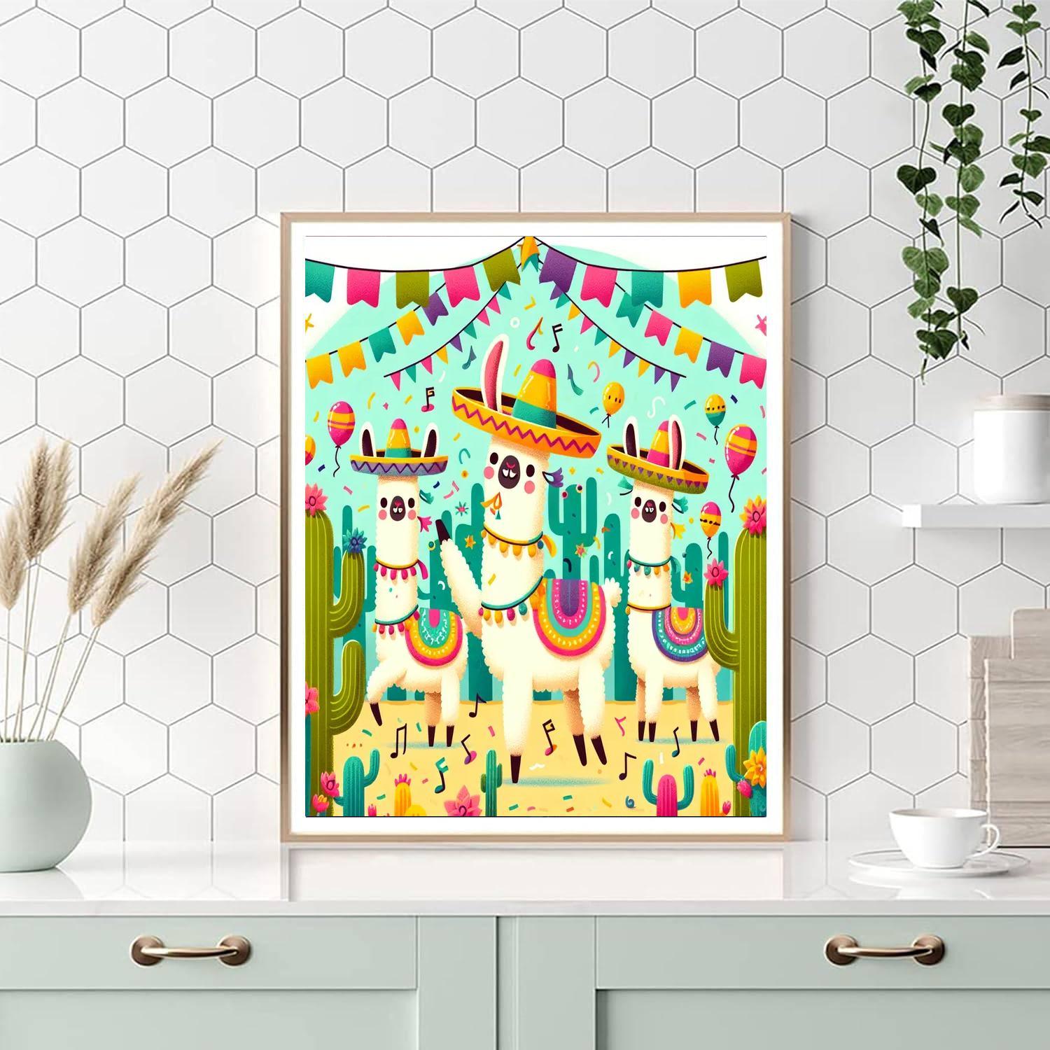 Lively Llama Fiesta Paint By Number