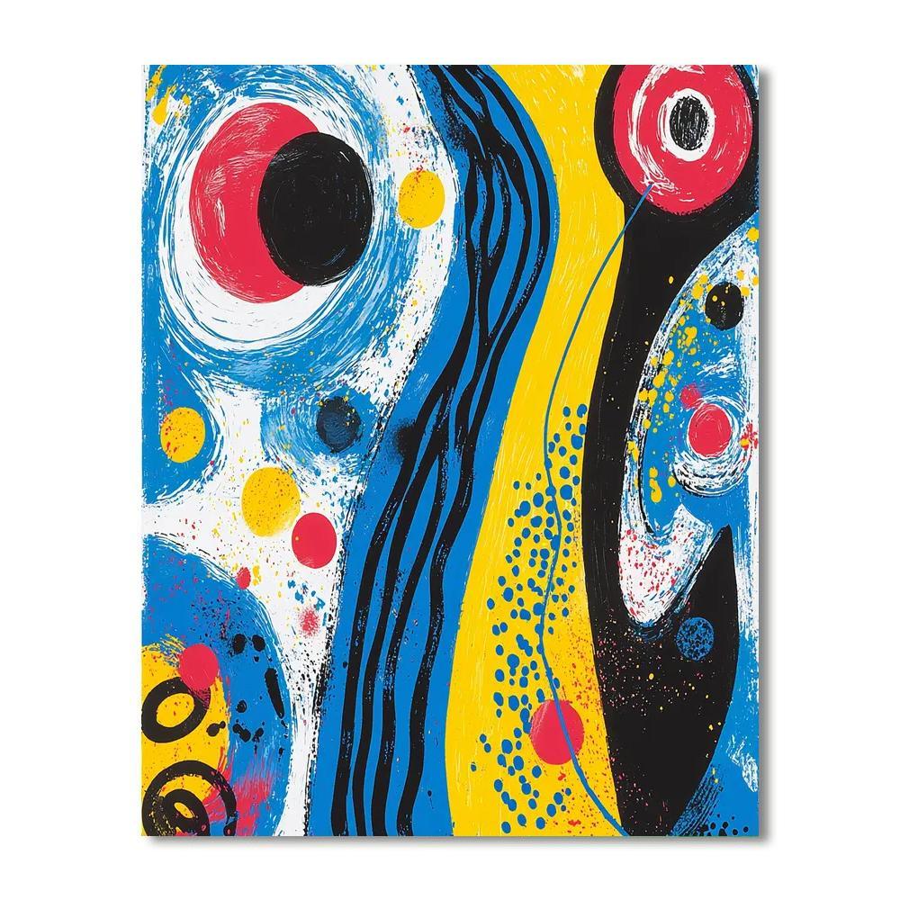 Joan Miró Inspired Cosmic Whirl  Paint By Color