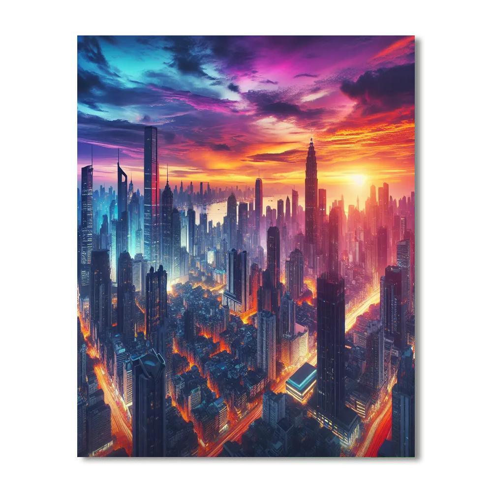 Elegant Urban Cityscape Paint By Numbers Art