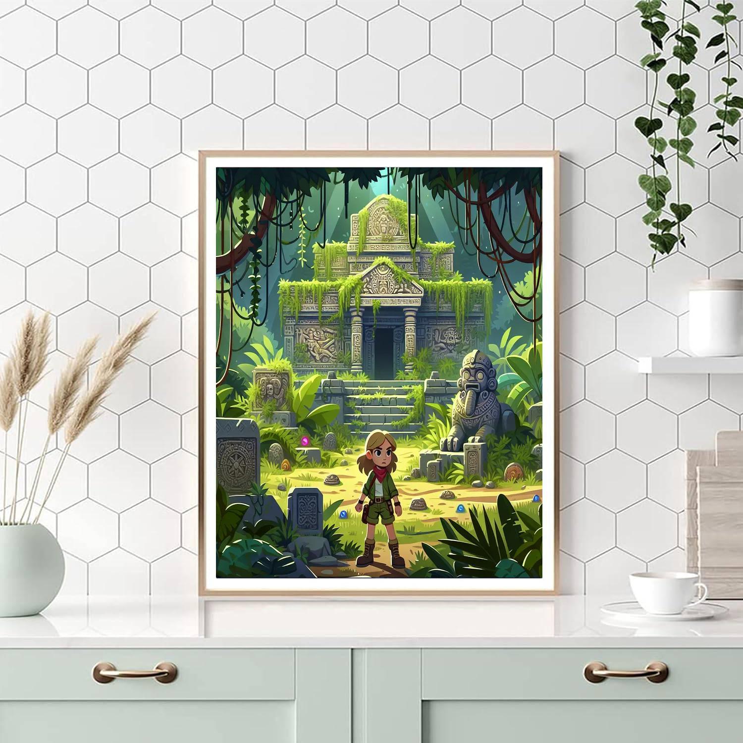 Secret Jungle Temple Painting Number Kit