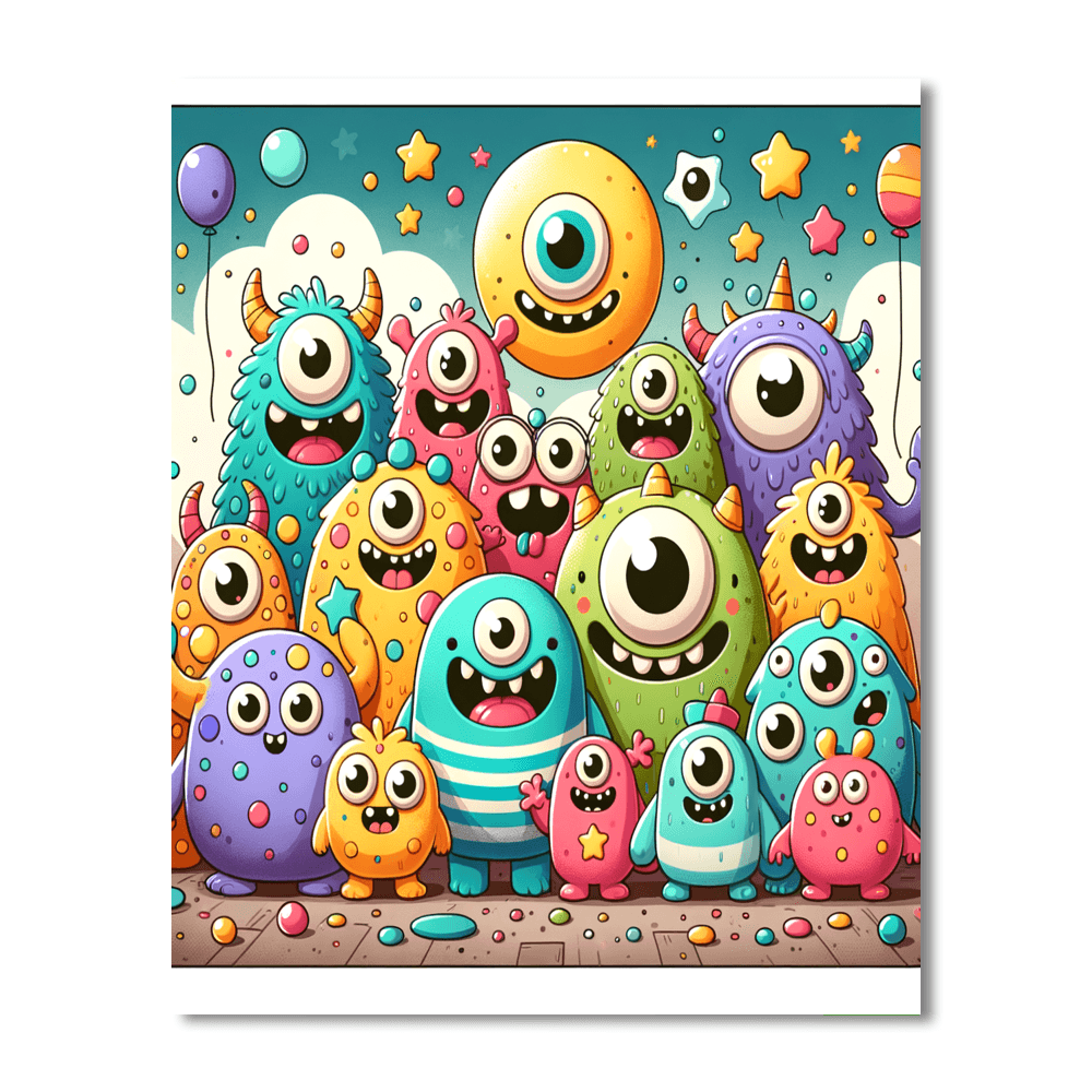 Super Silly Monsters DIY Paint By Numbers