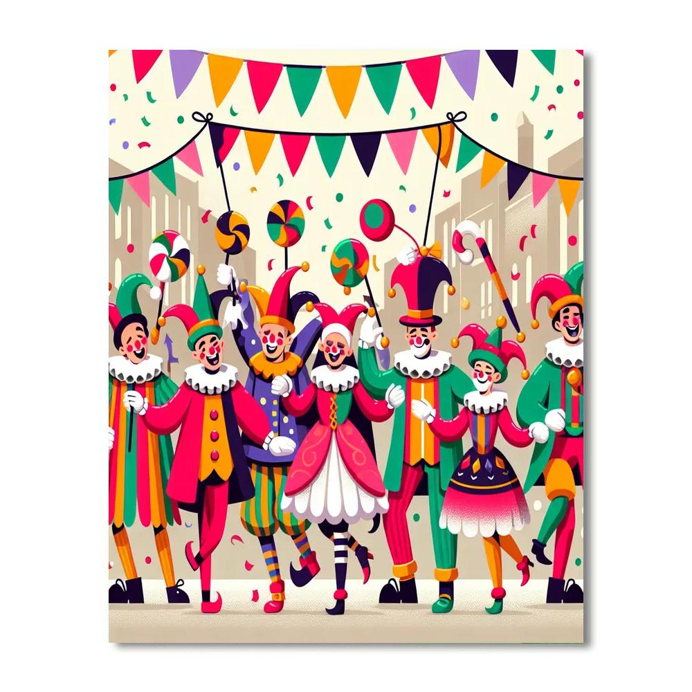 Jolly Jester Parade Paint By Numbers Art