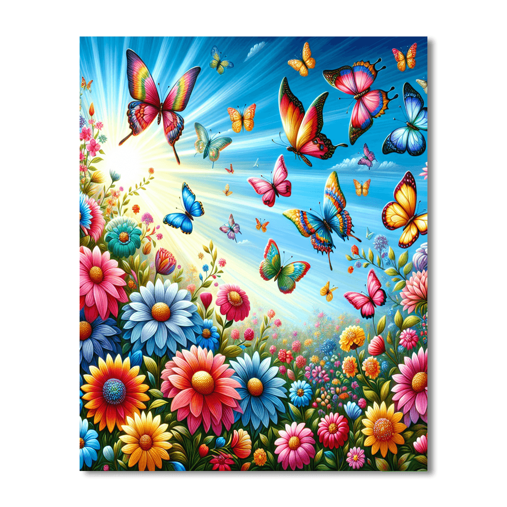 Colorful Butterfly Dreams Number Painting