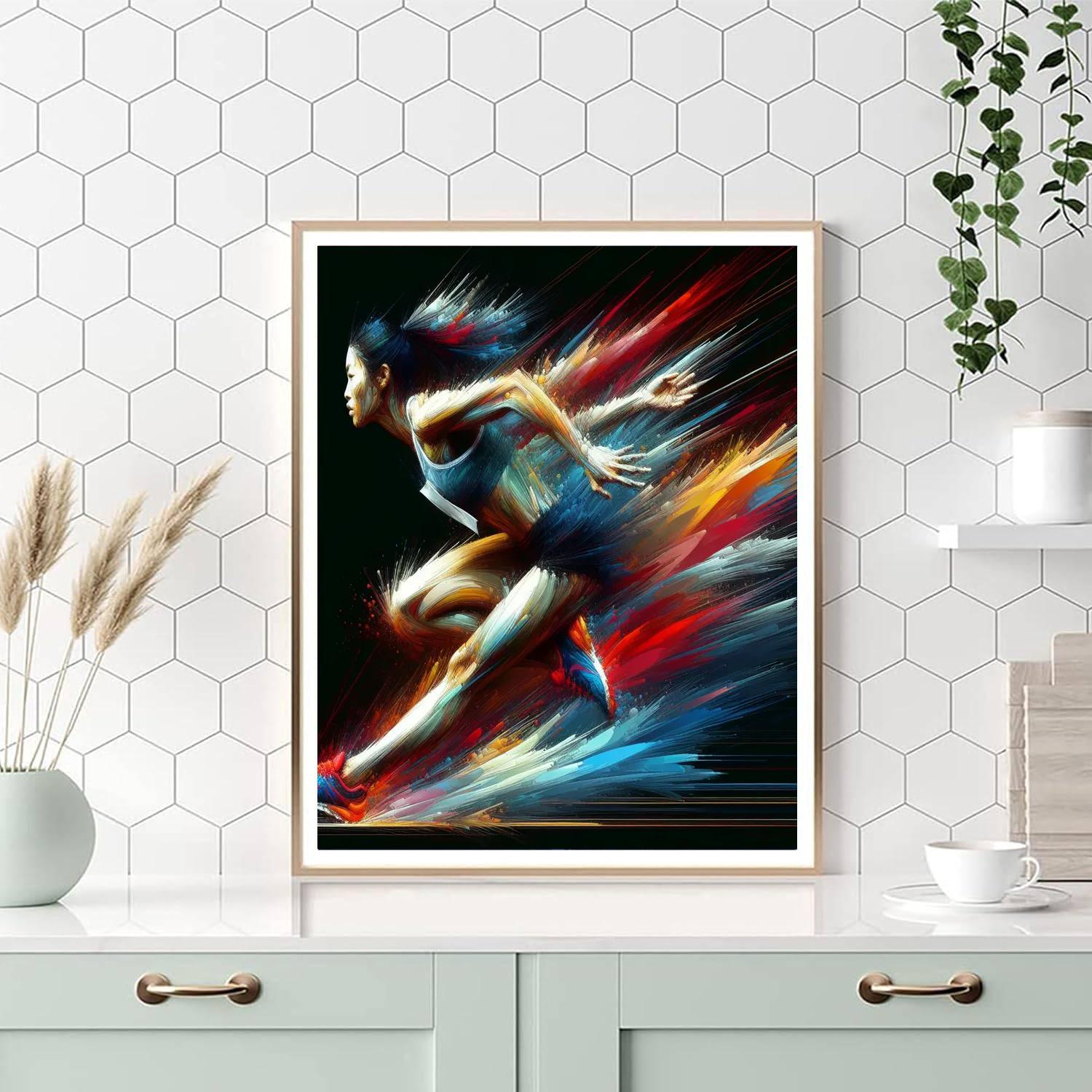 Energizing Sports Motion Number Painting