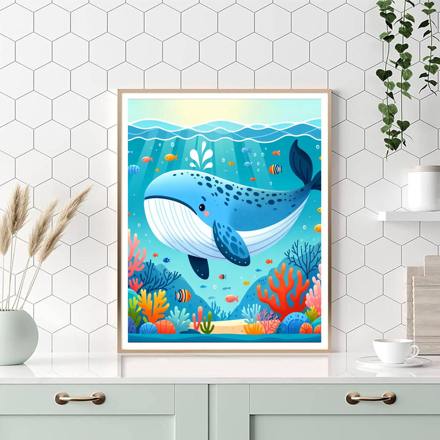 Whale's Underwater Wonder Painting By Numbers Kit