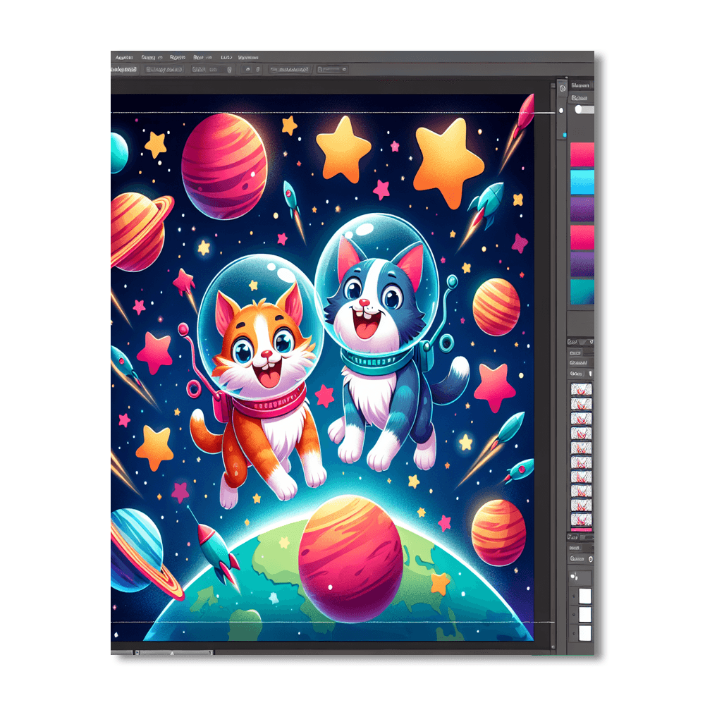 Animal Space Expedition Painting Number Kit
