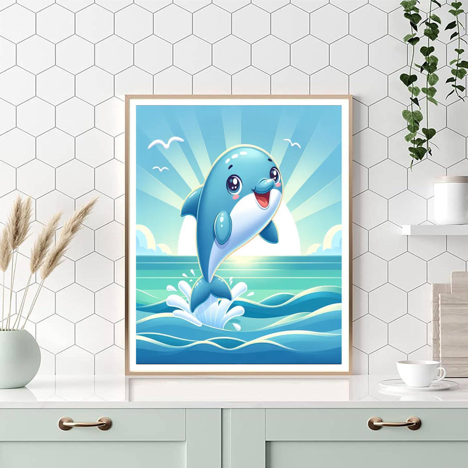 Curious Dolphin Adventure DIY Paint By Numbers