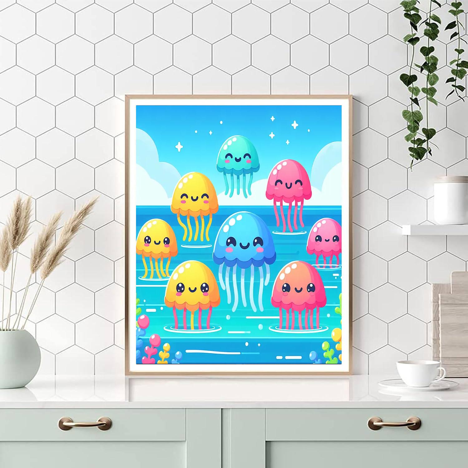 Jolly Jellyfish Lagoon Paint By Numbers Art