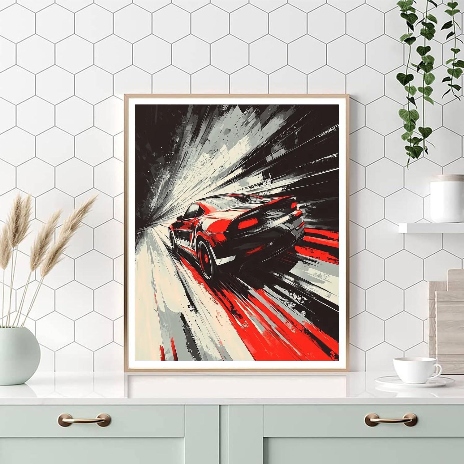 Giacomo Balla Inspired Balla's Dynamic Automotive  DIY Paint By Numbers