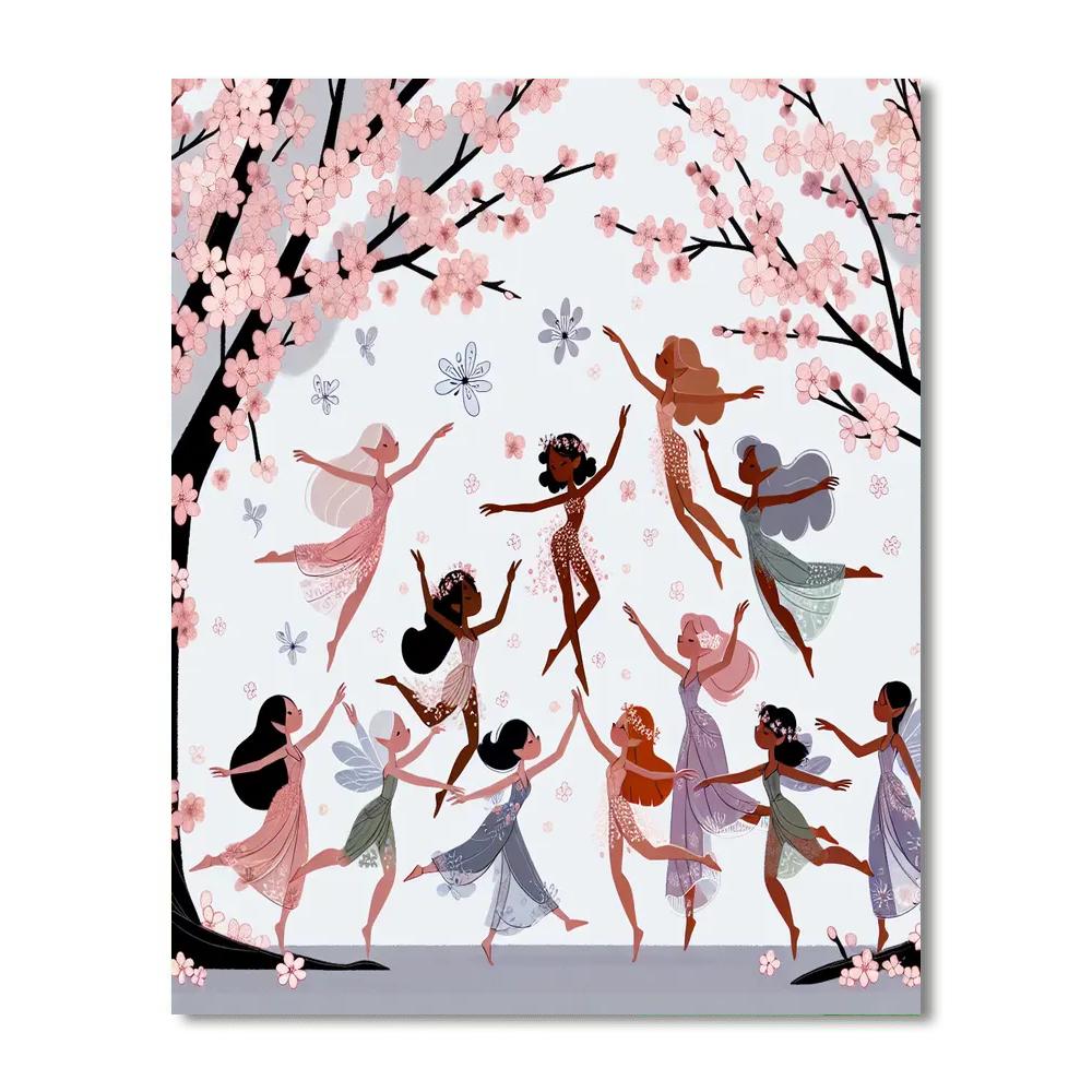 Cherry Blossom Fairy Dream Numbered Painting Kits