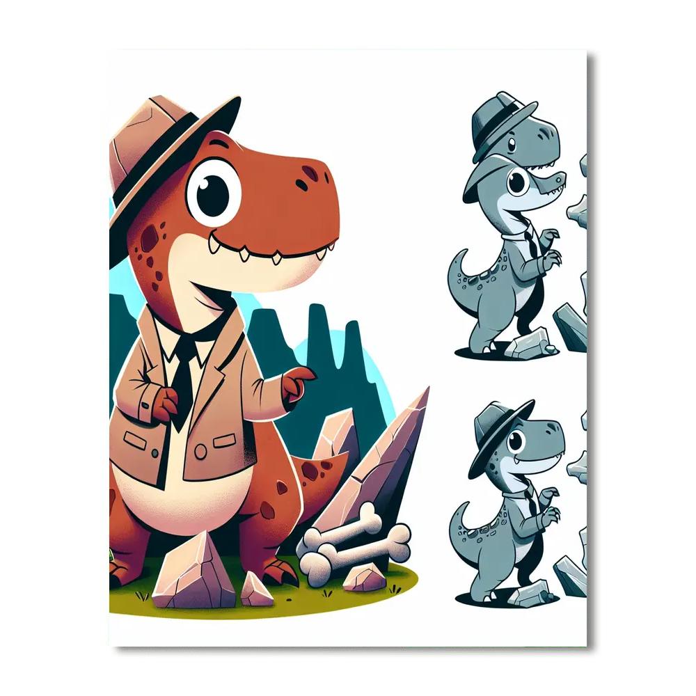 Dinosaur Detective Expedition Painting Number Kit