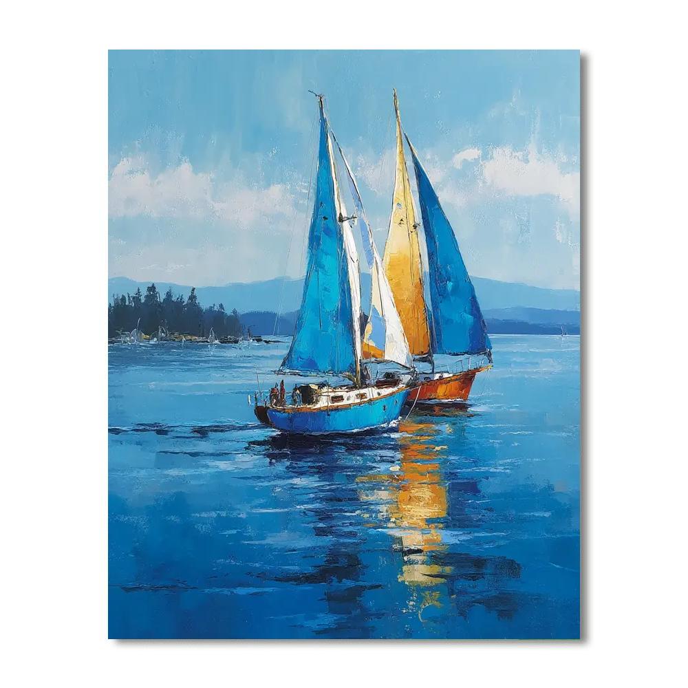 Sailboats And Sunshine Numbered Painting Kits